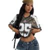 image:imageSOLY HUX Womens Y2k Leopard Number Graphic Oversized Tops Football Jersey Shirts StreetwearMulti Leopard