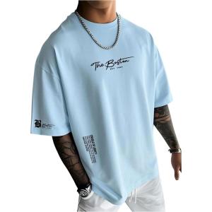 image:imageSOLY HUX Mens Summer Letter Graphic Tees Casual Short Sleeve Crew Neck T ShirtsLight Blue Letter