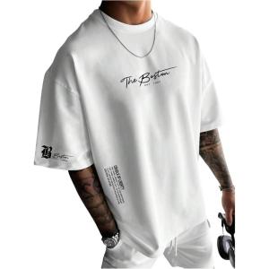 image:imageSOLY HUX Mens Summer Letter Graphic Tees Casual Short Sleeve Crew Neck T ShirtsWhite Letter