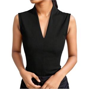 image:imageSOLY HUX Womens Dressy Tank Tops V Neck Sleeveless Business Casual Work Office TopsPure Black