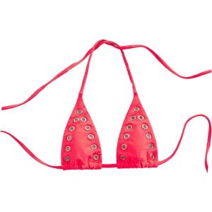 image:imageSOLY HUX Womens Grommet Eyelet Halter Bikini Top Tie Backless Swim Tops Beach WearPure Pink