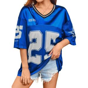 image:imageSOLY HUX Womens Y2k Baggy TShirts V Neck Half Sleeve Sportswear Tees Jersey Top StreetwearRoyal Blue