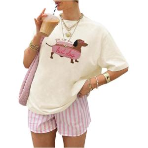 image:imageSOLY HUX Womens Y2k Graphic Tees Crew Neck Short Sleeve Casual T Shirt TopsApricot Cartoon