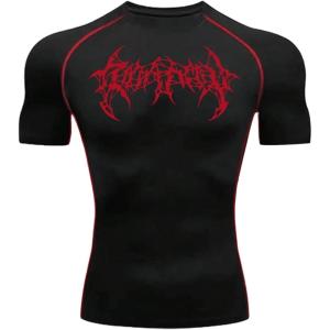 image:imageSOLY HUX Workout Shirts for Men Gothic Graphic Tees Short Sleeve Athletic T Shirt Running Gym TopsBlack Graphic Print