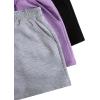 image:imageSOLY HUX Girls 3 Packs Sweat Shorts Elastic Waist Casual Summer SweatShorts Teen ApparelBlack Grey Purple