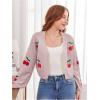 image:imageSOLY HUX Girls Cherry Graphic Open Front Crop Cardigan V Neck Long Sleeve Sweater Tops Fall ClothesLight Pink