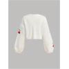 image:imageSOLY HUX Girls Cherry Graphic Open Front Crop Cardigan V Neck Long Sleeve Sweater Tops Fall ClothesWhite Cherry