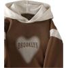 image:imageSOLY HUX Girls Graphic Hoodie Heart Letter Print Long Sleeve Hooded Sweatshirt Casual Pullover TopsBrown Letter
