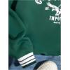 image:imageSOLY HUX Girls Graphic Sweatshirt Letter Print V Neck Drop Shoulder Long Sleeve Preppy Casual Pullover TopsGreen Letter