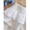 image:imageSOLY HUX Girls Ruffle Mini Skirt Elastic Waist Layered A Line Textured Summer SkirtsPlain White