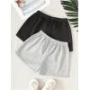 image:imageSOLY HUX Girls Summer Casual Sweat Shorts 2 Packs Elastic Waist Wide Leg Short Pants with PocketBlack and Grey