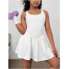 image:imageSOLY HUX Girls Tennis Dresses Summer Sleeveless Workout Golf Mini Dress with Built in ShortsPure White