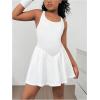 image:imageSOLY HUX Girls Tennis Dresses Summer Sleeveless Workout Golf Mini Dress with Built in ShortsPure White