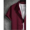 image:imageSOLY HUX Mens 2 Piece Shorts Sets Casual Beach Outfits Short Sleeve Button Down Hawaiian Shirt SetsPlain Burgundy Textured