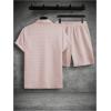 image:imageSOLY HUX Mens 2 Piece Shorts Sets Casual Beach Outfits Short Sleeve Button Down Hawaiian Shirt SetsPure Pink Textured