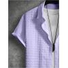 image:imageSOLY HUX Mens 2 Piece Shorts Sets Casual Beach Outfits Short Sleeve Button Down Hawaiian Shirt SetsPure Purple Textured