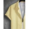 image:imageSOLY HUX Mens 2 Piece Shorts Sets Casual Beach Outfits Short Sleeve Button Down Hawaiian Shirt SetsPure Yellow Textured
