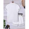 image:imageSOLY HUX Mens 2 Piece Summer Vacation Outfits Geometric Print Button Down Short Sleeve Shirt and Shorts Set White Geometric XXLarge