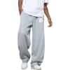 image:imageSOLY HUX Mens Baggy Sweatpants Letter Graphic Drawstring Elastic Waist Wide Leg Pants with PocketsLight Grey Letter