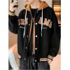 image:imageSOLY HUX Mens Casual 2 in 1 Hoodie Jackets Bomber Jacket Hooded Zipper Snap Long Sleeve Baseball JacketsBlack and Brown