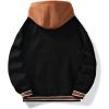image:imageSOLY HUX Mens Casual 2 in 1 Hoodie Jackets Bomber Jacket Hooded Zipper Snap Long Sleeve Baseball JacketsBlack and Brown