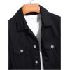 image:imageSOLY HUX Mens Denim Jacket Letter Graphic Button Down Flap Pocket Long Sleeve Streetwear JacketBlack Letter