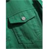 image:imageSOLY HUX Mens Denim Jacket Letter Graphic Button Down Flap Pocket Long Sleeve Streetwear JacketGreen Letter