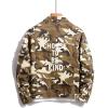 image:imageSOLY HUX Mens Denim Jacket Letter Graphic Button Down Flap Pocket Long Sleeve Streetwear JacketMulticolor Camo