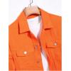 image:imageSOLY HUX Mens Denim Jacket Letter Graphic Button Down Flap Pocket Long Sleeve Streetwear JacketOrange Letter