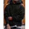 image:imageSOLY HUX Mens Drawstring Loose Hoodie Vintage Drop Shoulder Sweatshirt with Pockets StreetwearPlain Black