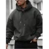 image:imageSOLY HUX Mens Drawstring Loose Hoodie Vintage Drop Shoulder Sweatshirt with Pockets StreetwearPure Dark Grey