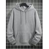 image:imageSOLY HUX Mens Drawstring Loose Hoodie Vintage Drop Shoulder Sweatshirt with Pockets StreetwearPure Grey