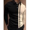 image:imageSOLY HUX Mens Golf Color Block Tennis Shirts Long Sleeve Collared Business TShirtBlack Colorblock