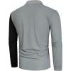 image:imageSOLY HUX Mens Golf Color Block Tennis Shirts Long Sleeve Collared Business TShirtGrey Colorblock