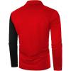 image:imageSOLY HUX Mens Golf Color Block Tennis Shirts Long Sleeve Collared Business TShirtRed and Black