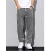 image:imageSOLY HUX Mens Jeans Straight Leg Casual Denim Pants Hip Hop Trousers StreetwearPure Grey