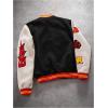 image:imageSOLY HUX Mens Letter Graphic Color Block Varsity Jacket Long Sleeve Y2k Streetwear Baseball JacketBlack Graphic
