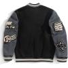 image:imageSOLY HUX Mens Letter Graphic Color Block Varsity Jacket Long Sleeve Y2k Streetwear Baseball JacketBlack Letter