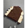 image:imageSOLY HUX Mens Letter Graphic Color Block Varsity Jacket Long Sleeve Y2k Streetwear Baseball JacketBrown Graphic