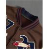 image:imageSOLY HUX Mens Letter Graphic Color Block Varsity Jacket Long Sleeve Y2k Streetwear Baseball JacketBrown Graphic