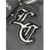 image:imageSOLY HUX Mens Letter Graphic Color Block Varsity Jacket Long Sleeve Y2k Streetwear Baseball JacketLight Grey Letter Graphic