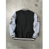 image:imageSOLY HUX Mens Letter Graphic Color Block Varsity Jacket Long Sleeve Y2k Streetwear Baseball JacketLight Grey Letter Graphic