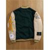 image:imageSOLY HUX Mens Letter Graphic Varsity Jacket Long Sleeve Button Up Patched Baseball Jacket StreetwearGreen Letter