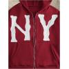 image:imageSOLY HUX Mens Letter Graphic Zip Up Hoodie Sweatshirt Long Sleeve Drop Shoulder Casual Jacket with PocketBurgundy Letter