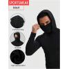 image:imageSOLY HUX Mens Long Sleeve Sports Hoodies Long Sleeve Fishing Shirt Running Hooded Sweatshirt with Face MaskPlain Black