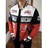 image:imageSOLY HUX Mens Racing Jacket Button Down Graphic Varsity Jackets Car Racing Jacket Men Motorcycle Outerwear StreetwearRed Multi