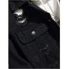 image:imageSOLY HUX Mens Ripped Denim Jacket Button Front Collared Long Sleeve Grunge Jean Jackets StreetwearPure Black