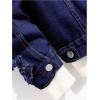 image:imageSOLY HUX Mens Ripped Denim Jacket Button Front Collared Long Sleeve Grunge Jean Jackets StreetwearPure Dark Blue