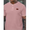 image:imageSOLY HUX Mens Summer 2 Piece Outfit Textured T Shirt and Shorts Set Short Sleeve Casual TracksuitsPlain Pink