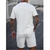 image:imageSOLY HUX Mens Summer 2 Piece Outfit Textured T Shirt and Shorts Set Short Sleeve Casual TracksuitsPlain White